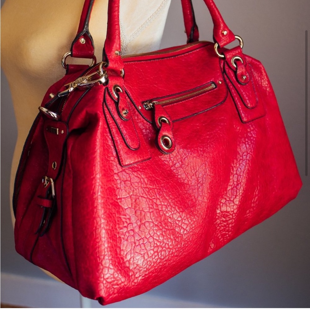 Jessica Simpson XL Large Oversized Weekender Tote Duffle bag Handbag
Red Satchel